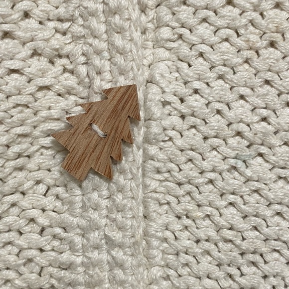 EAGLE'S EYE Vintage Cream Holiday Tree Felt Color Block Cardigan L - Picture 9 of 9
